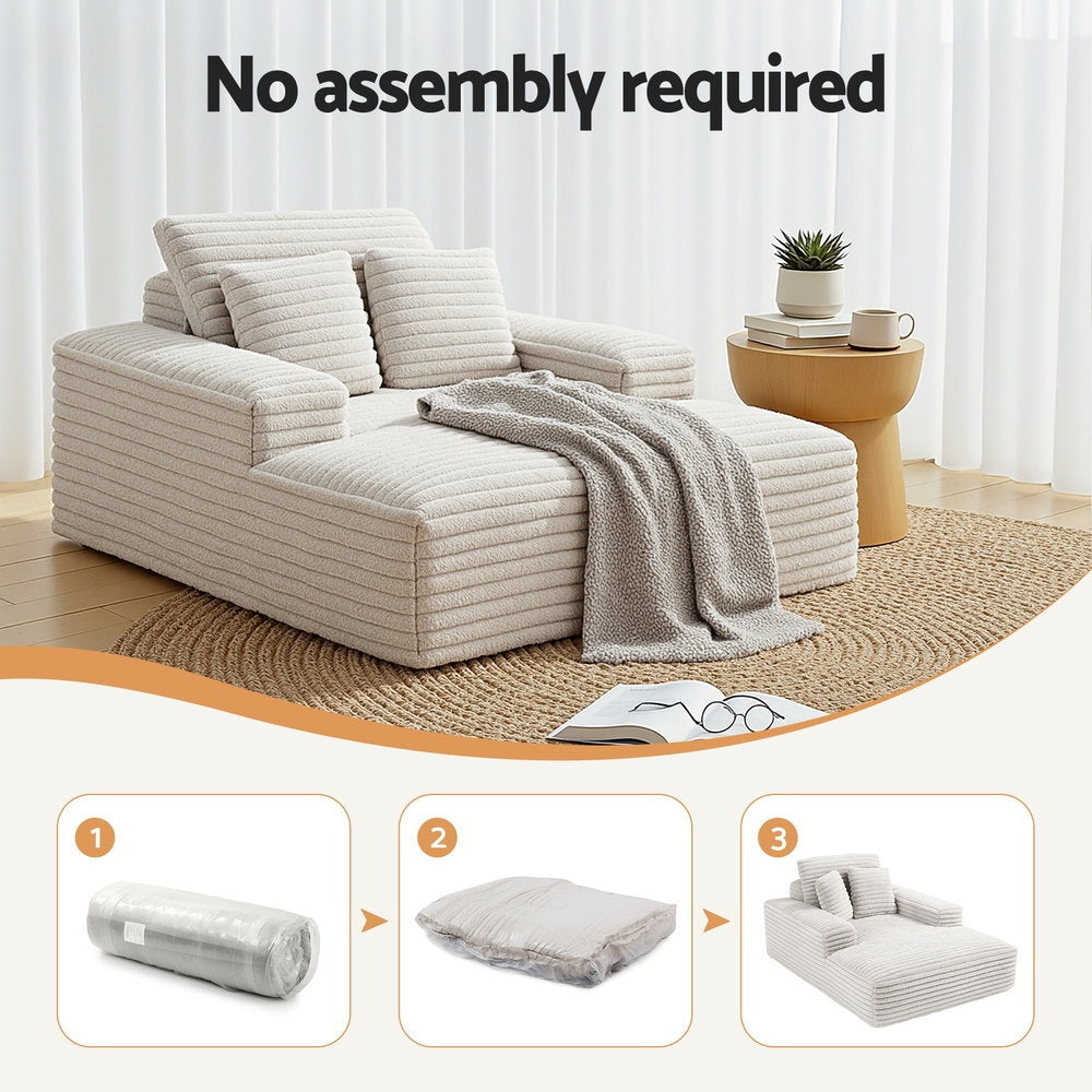 Artiss Sofa Bed Lounge Chair Recliner Couch Reading Chairs Sleeper Cloud Sofas Faux Fur Fabric Awezingly