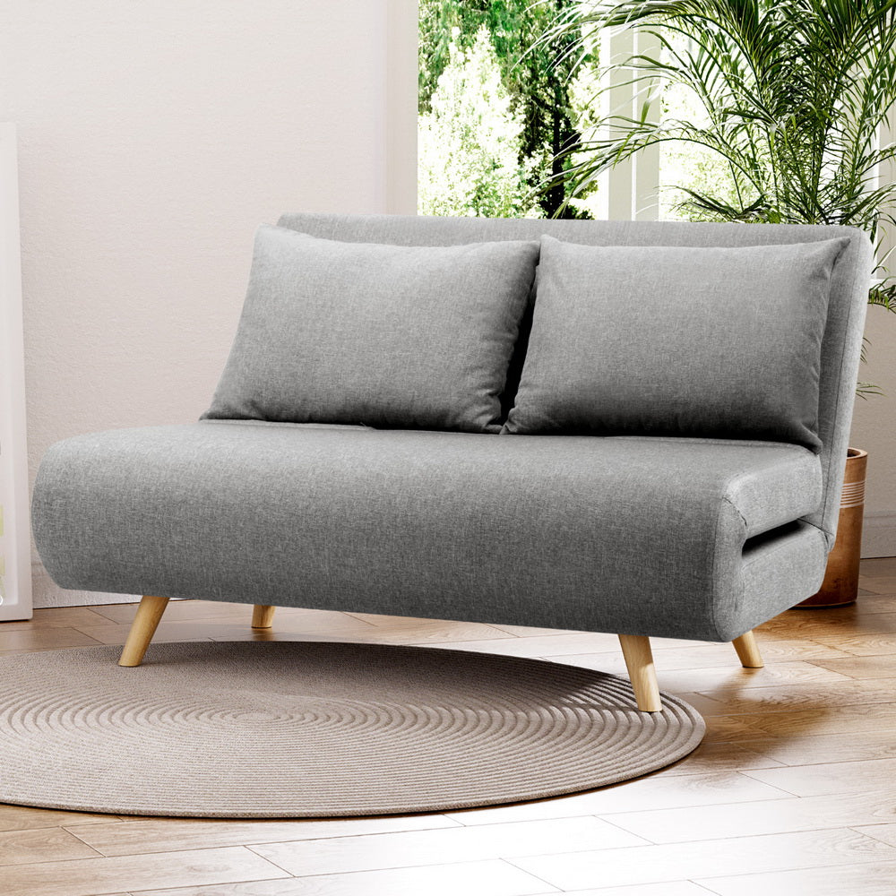 Artiss Sofa Bed 2 Seater Convertible Couch Recliner Lounge Chair Linen Awezingly