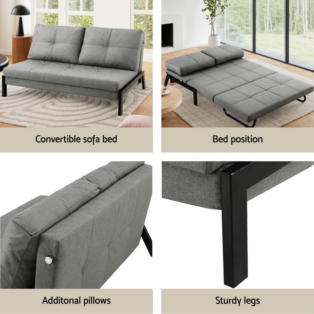 Artiss Sofa Bed 2 Seater Folding Convertible Couch Recliner Lounge Chair Awezingly