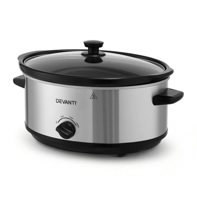 Devanti 6.5L Slow Cooker Electric Multi Cooker with 3 Heat Settings and Keep Warm Function