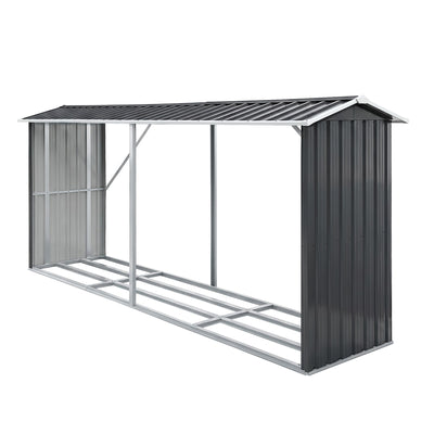 Giantz Firewood Storage Shed 334.5CM x 92CM Outdoor Log Rack Galvanised Steel Wood Holder