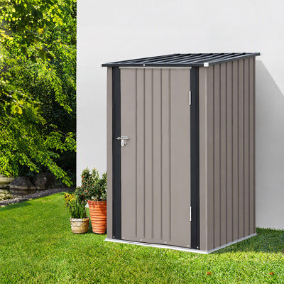 Giantz Garden Shed Outdoor Storage Metal Tool Shed Steel 99x104cm Brown