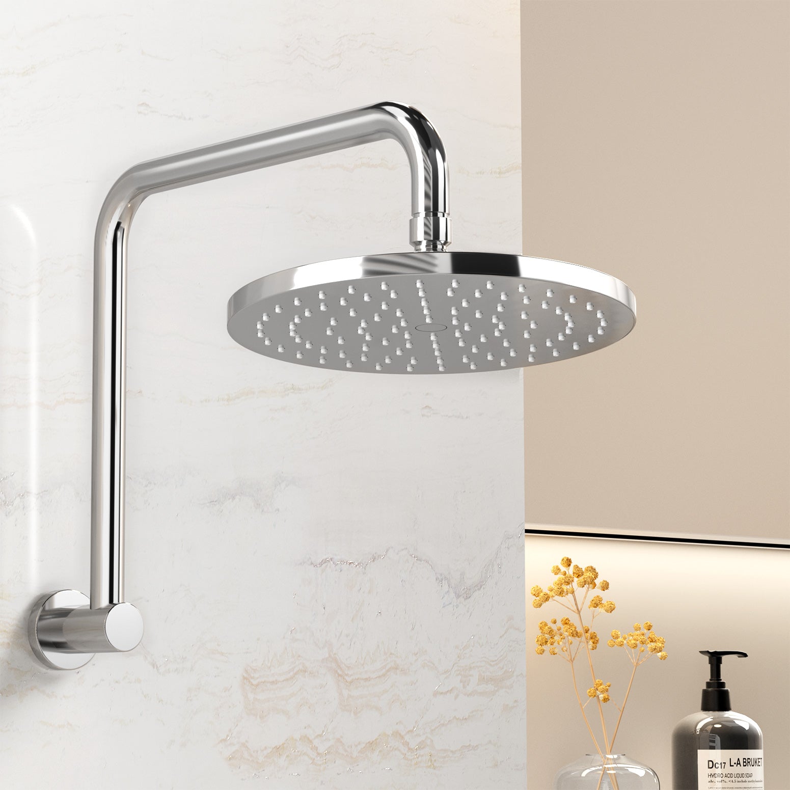 9'' Rain Shower Head Overhead High-pressure Swivel Chrome Does not apply
