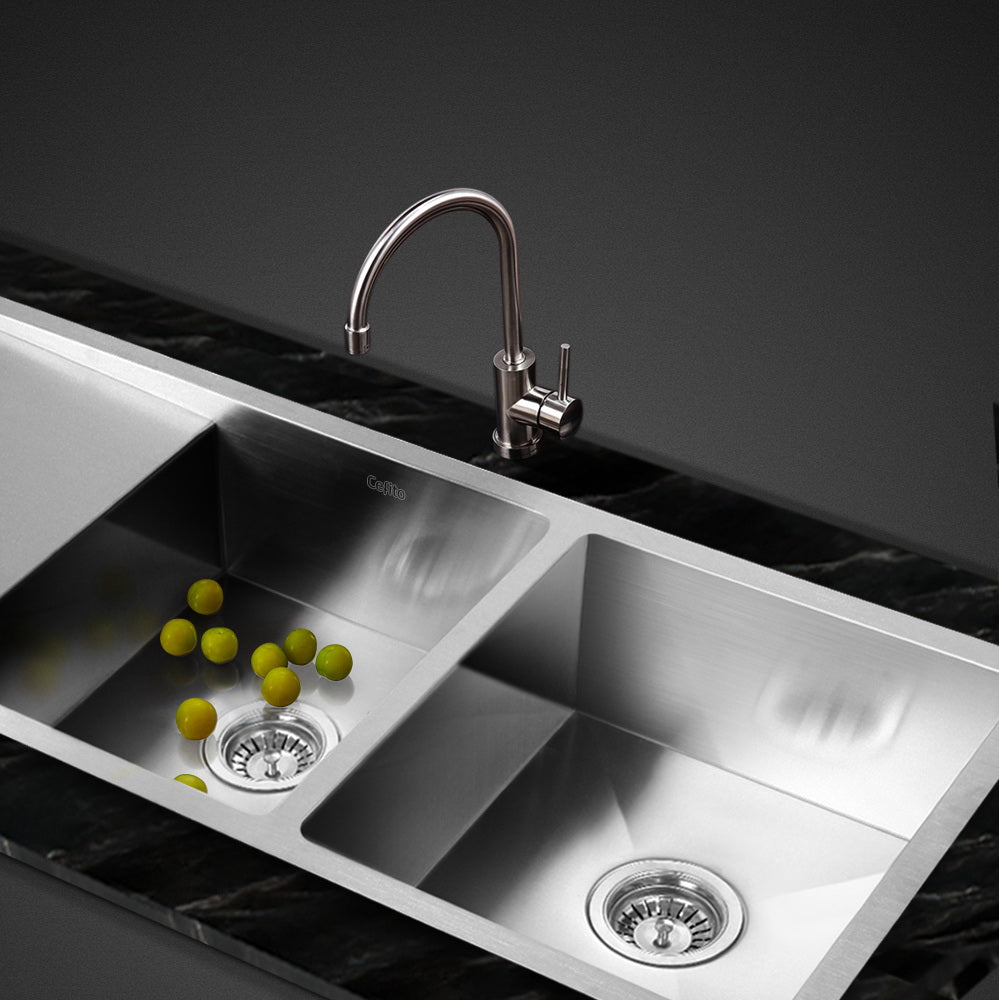 Cefito 111cm x 45cm Stainless Steel Kitchen Sink Under/Top/Flush Mount Silver Cefito