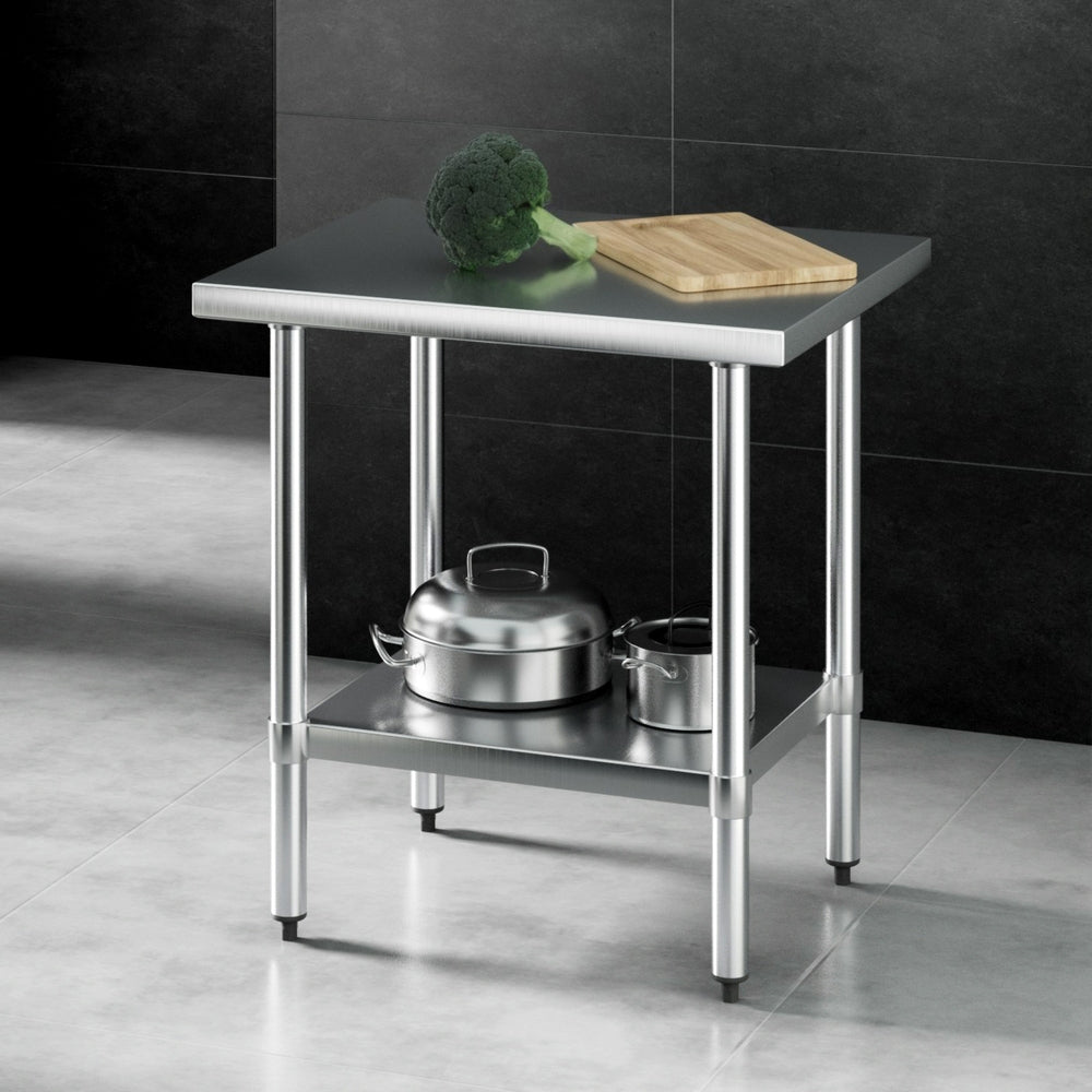 Cefito Stainless Steel Kitchen Bench Work Table 610 x760MM 430 Awezingly