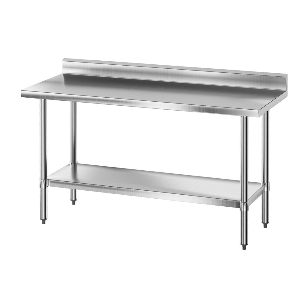 Cefito Stainless Steel Kitchen Bench w/ Splashback 1500x600MM 430 Awezingly