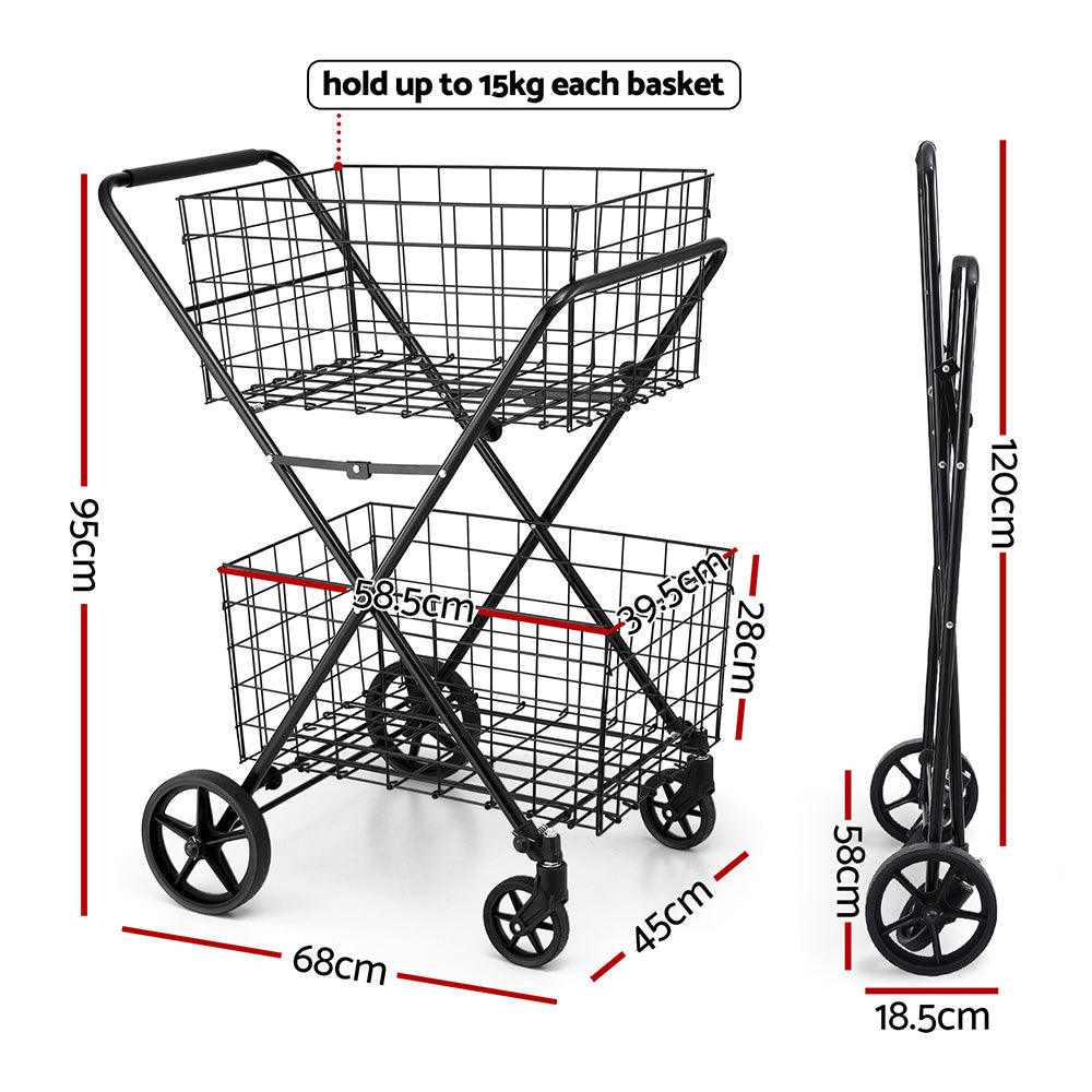 Emajin Foldable Shopping Trolley Cart Awezingly