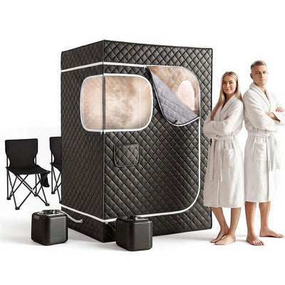 Devanti Portable Steam Sauna Tent 2 Person 1000W 3L Steamer Home SPA 60Min Timer