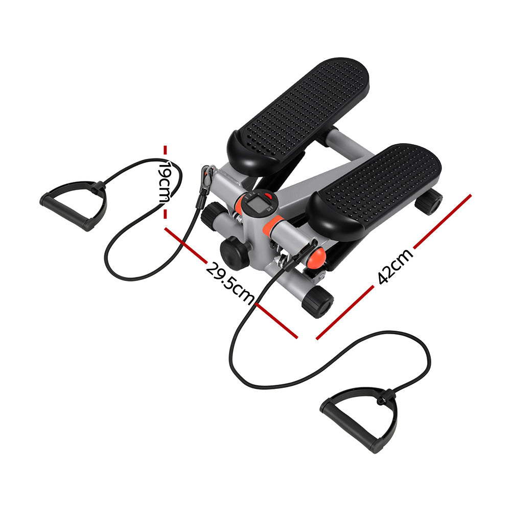 Everfit Mini Stepper with Resistance Rope Aerobic for Exercise Compact Home Workout Grey Awezingly