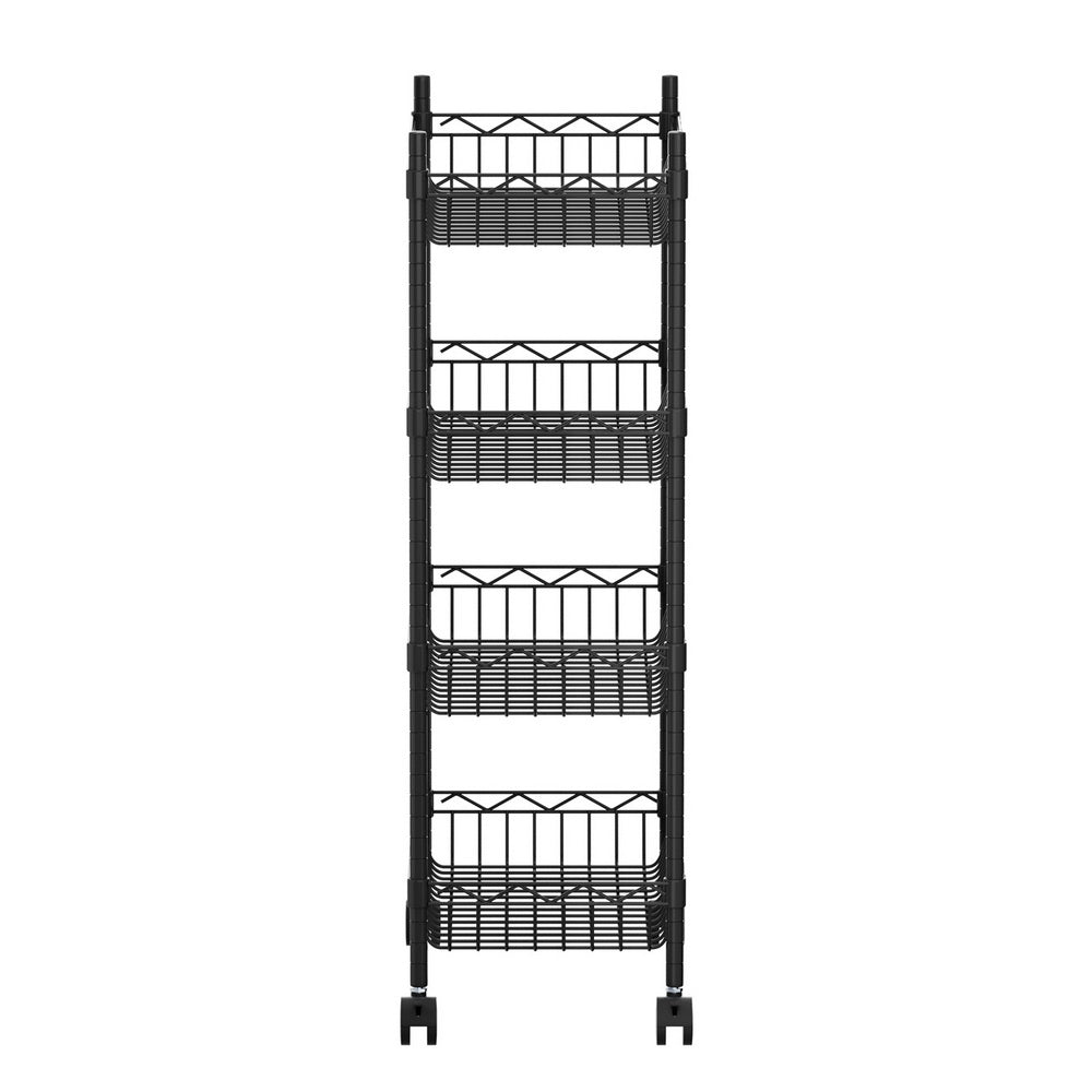 Artiss 4-Tier Shelving Unit Adjustable Garage Storage Kitchen Rack With Wheels Awezingly