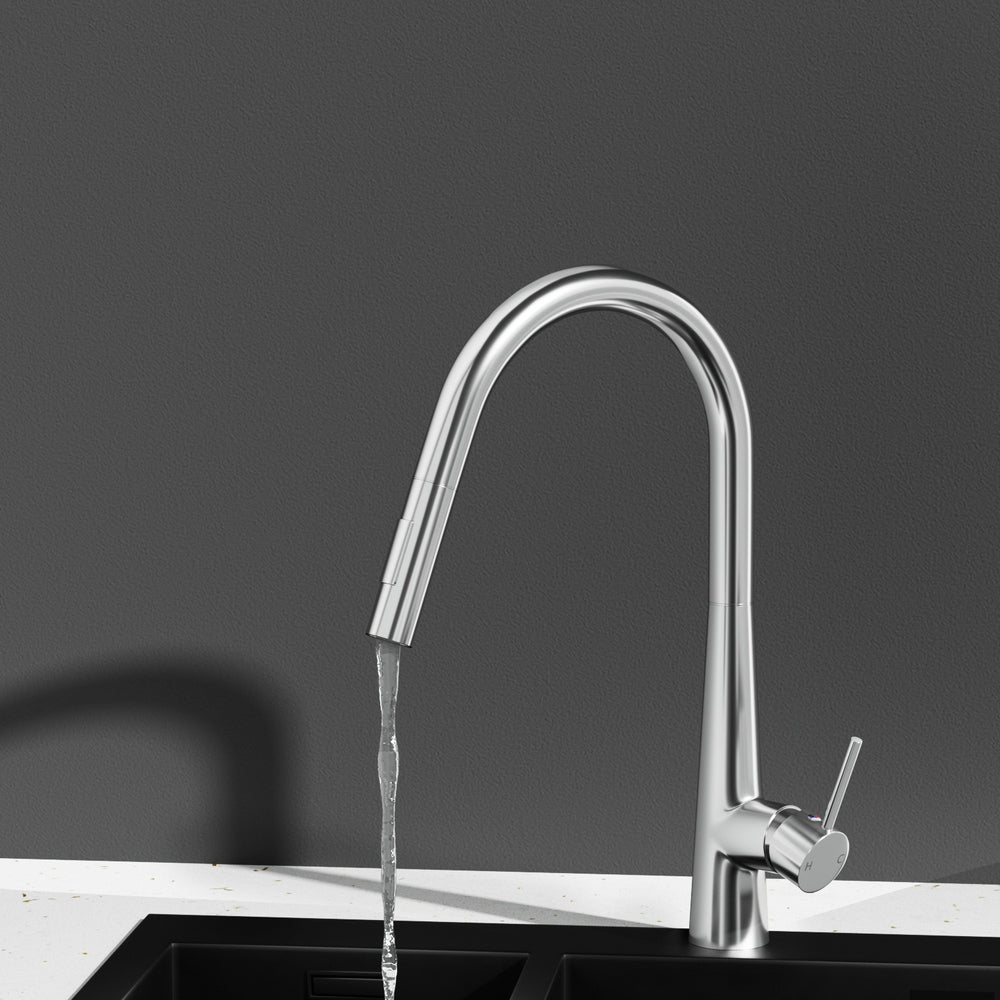 Cefito Kitchen Mixer Tap Pull Out Round 2 Mode Sink Basin Faucet Swivel WELS Chrome Awezingly
