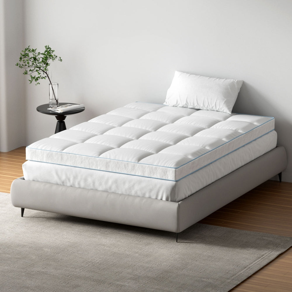 Giselle Bedding Mattress Topper Pillowtop Bamboo 10cm Double Awezingly