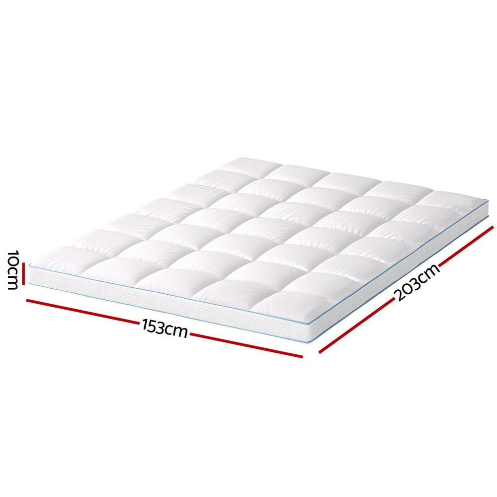 Giselle Bedding Mattress Topper Pillowtop Bamboo 10cm Queen Awezingly