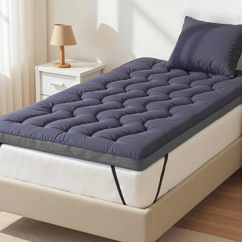 Giselle 5cm Mattress Topper Pillowtop toppers Bamboo Charcoal King Single Awezingly