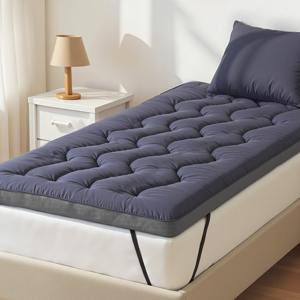 Giselle 5cm Mattress Topper Pillowtop toppers Bamboo Charcoal Single Awezingly