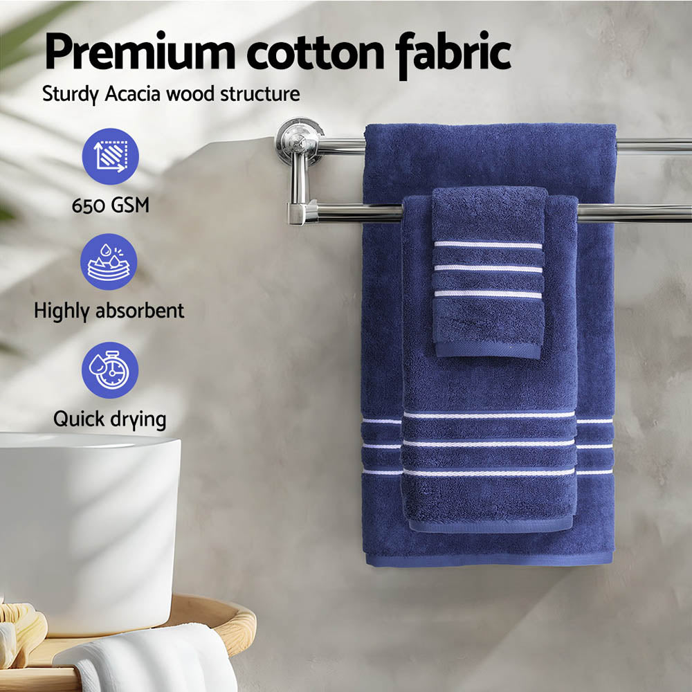 6 Pack Bath Towels Set Cotton Towel Navy Does not apply