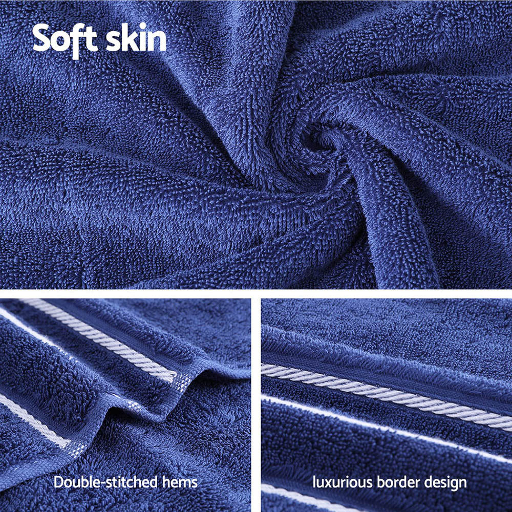 6 Pack Bath Towels Set Cotton Towel Navy Does not apply