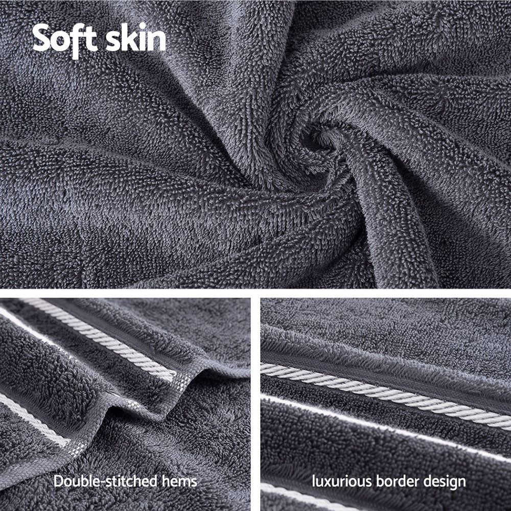 6 Pack Bath Towels Set Cotton Towel Grey Does not apply