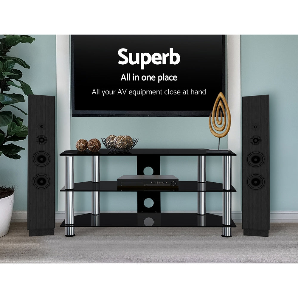 Artiss TV Stand Entertainment Unit Media Cabinet Temptered Glass 3 Tiers Artiss