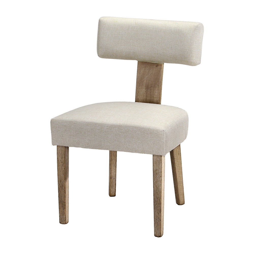 Artiss Dining Chairs Set of 4 Linen Fabric Wooden Beige Artiss