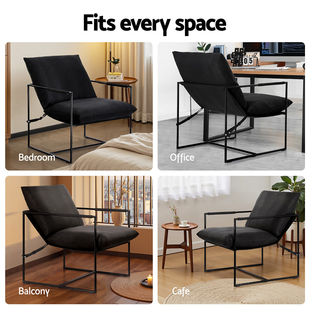 Artiss Armchair Lounge Chair Sling Black Artiss