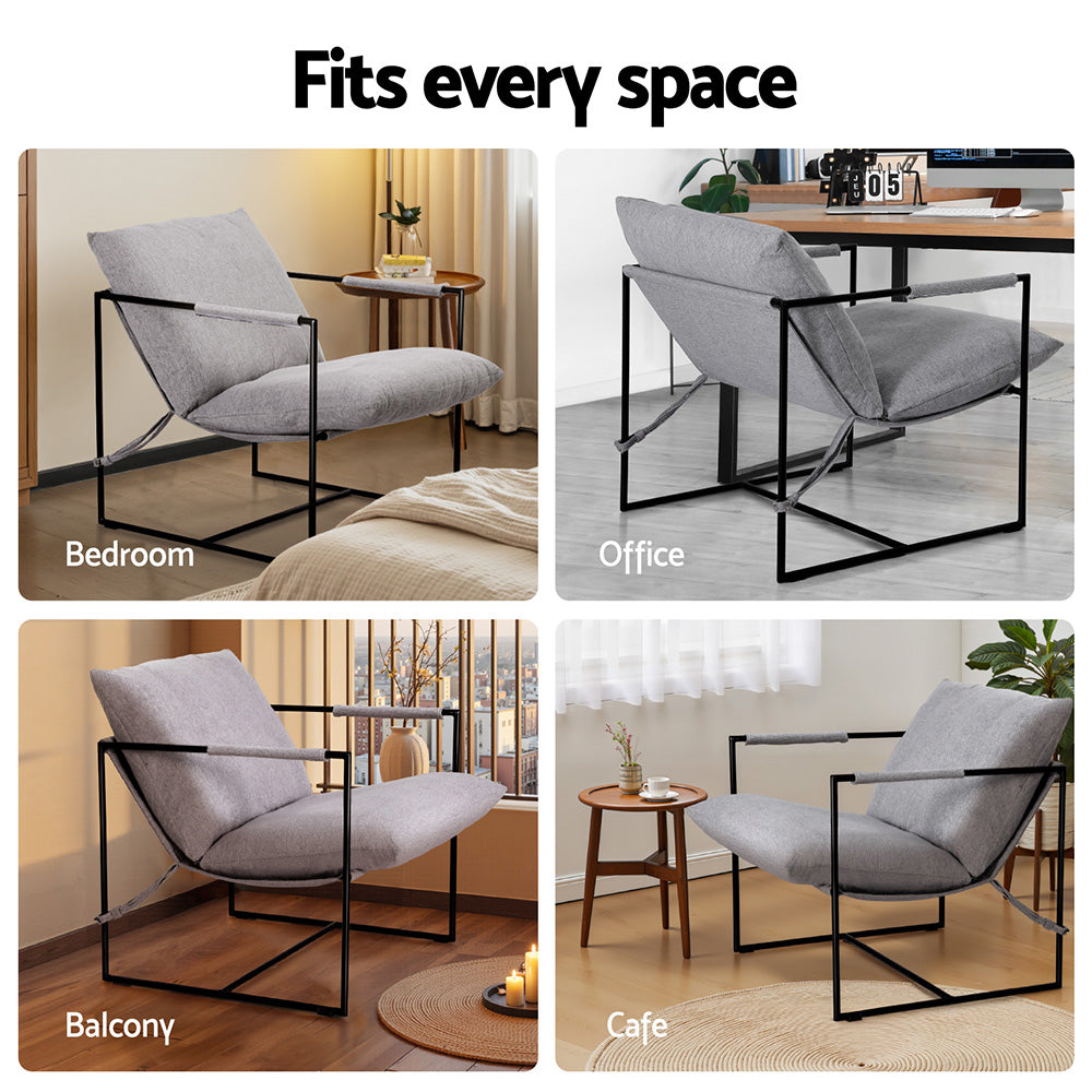 Artiss Armchair Lounge Chair Sling Grey Artiss