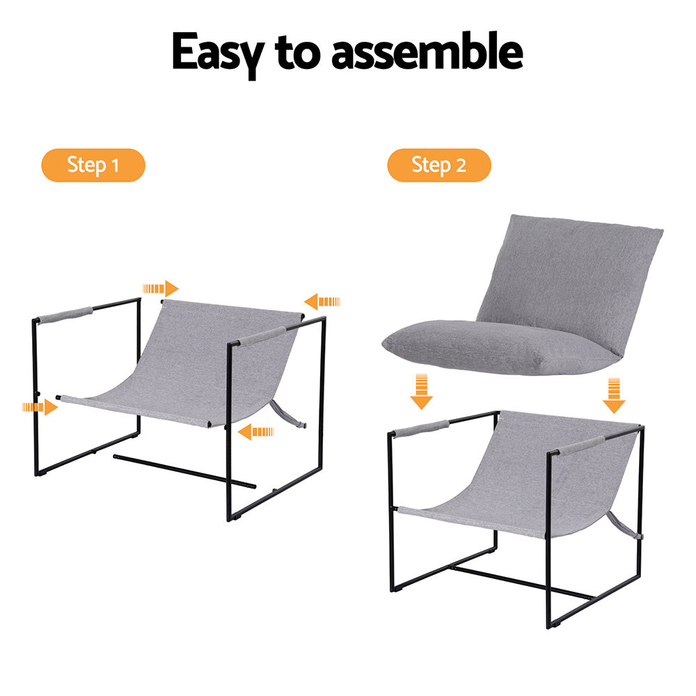 Artiss Armchair Lounge Chair Sling Grey Artiss