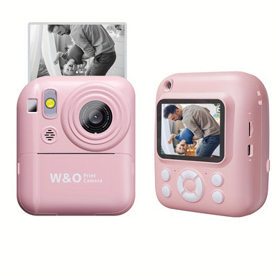 (PINK)Instant-Fun Camera: HD Photos, Filter Effects, Time-lapse Selfies, Built-in Games & Music, All-in-One Fun with Type-C Fast Charging.