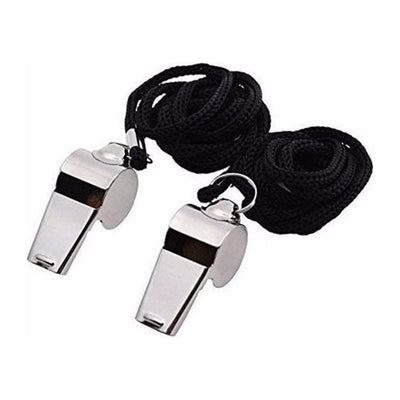 Stainless Steel Metal Referee Whistle with Lanyard,Crisp Sound for Sports and escuela,Durable and Portable for Coaches and Referees,Includes 2 Whistles for Soccer and Basketball