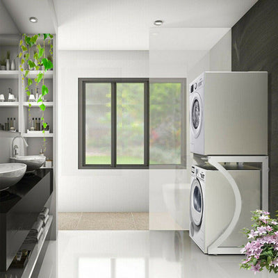 ORIGINAL Dryer Stand Maxi: Portable Dryer Rack Heavy Duty Steel Capacity white for Washer/Dryer/Mini Fridge