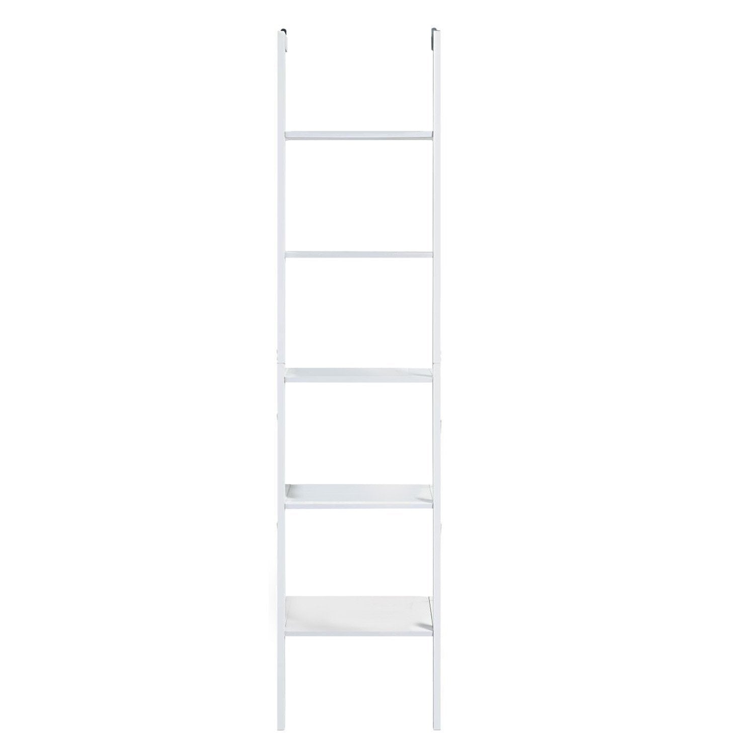 Sarantino Amelia 5-Tier Ladder Shelf in White Awezingly