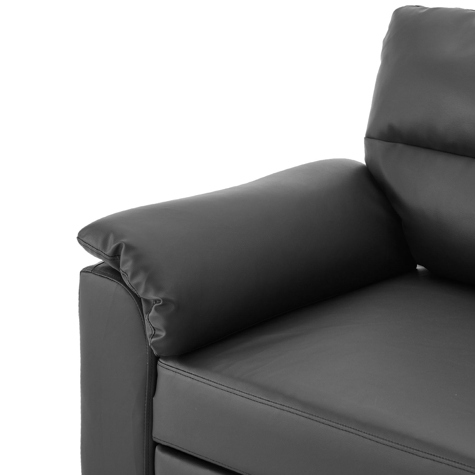 Sarantino Faux Leather Sofa Bed Couch Lounge - Black Sarantino