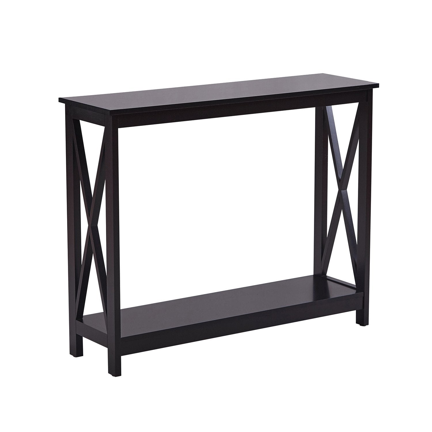 Sarantino Isla X-Frame Console Table in Black Awezingly