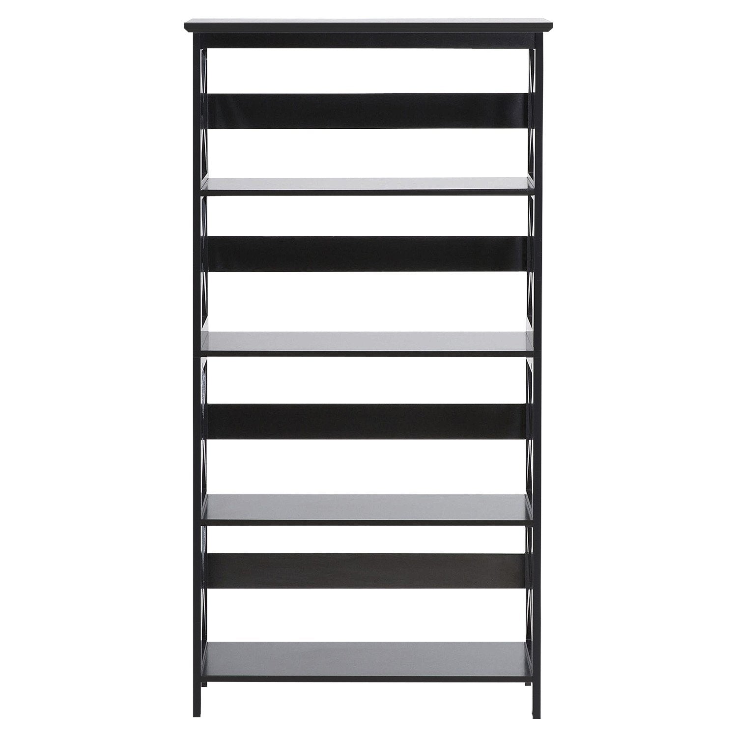 Sarantino Daphne 5-tier Cross Panel Bookshelf Awezingly