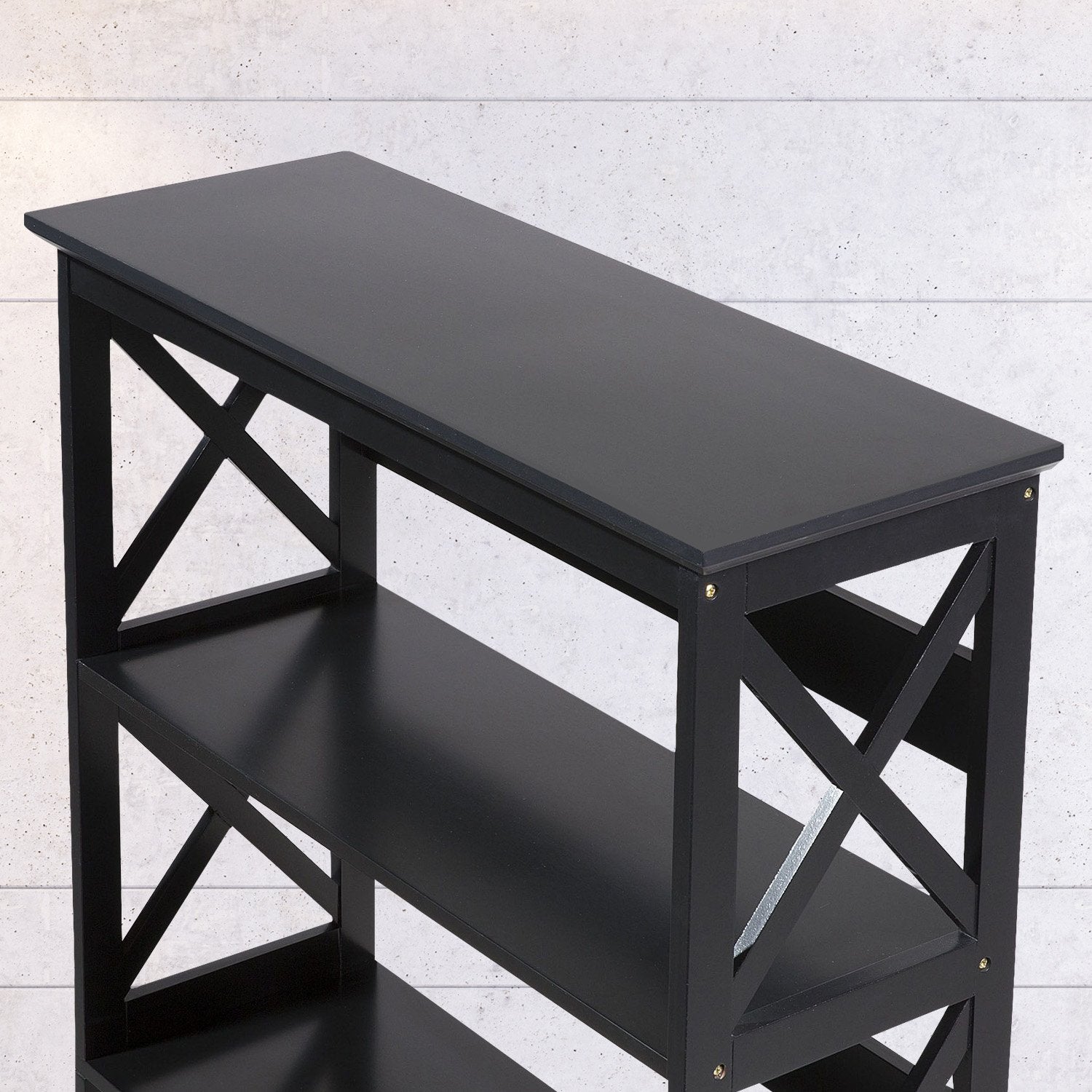 Sarantino Daphne 5-tier Cross Panel Bookshelf Awezingly