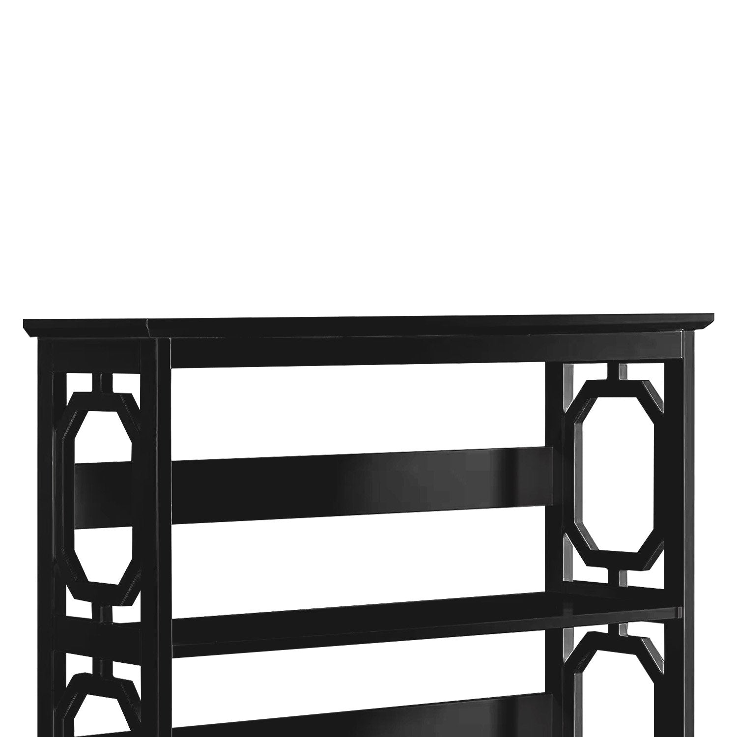 Sarantino Laurel 3-Tier Bookshelf Display Rack in Black Awezingly