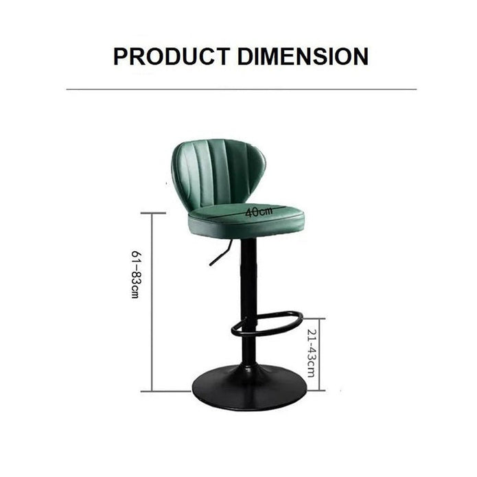 SERENITà Bar Stools Kitchen Bar Stool Leather Barstools Swivel Gas Lift Counter Chairs BS8405 Orange Awezingly