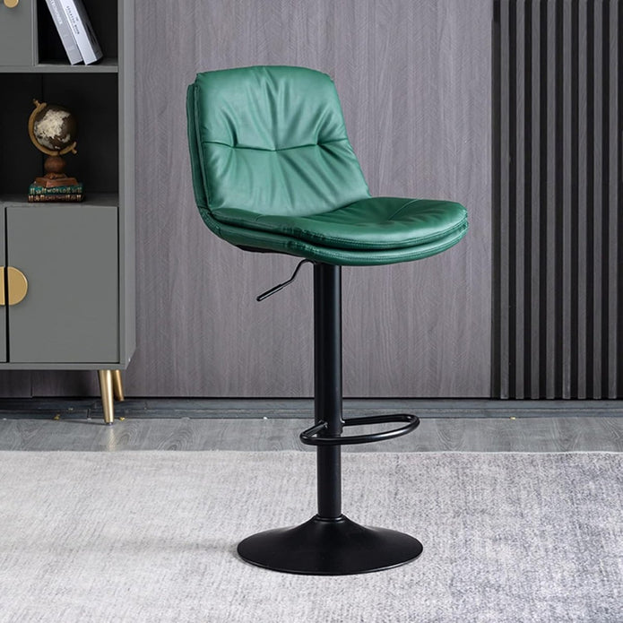 SERENITà Bar Stools Kitchen Bar Stool Leather Barstools Swivel Gas Lift Counter Chairs BS8406 Green Awezingly