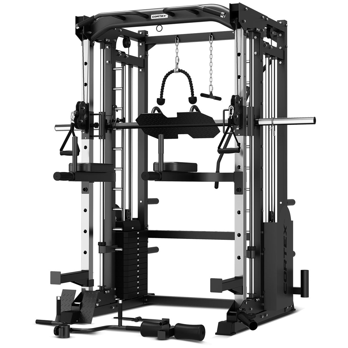 CORTEX SM-25 6-in-1 Power Rack with Smith & Cable Machine with 48kg Revolock V2 Adjustable Dumbbells + 100kg Essentials Package Awezingly