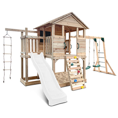 Lifespan Kids Kingston Cubby House with 2.2m Slide (White)