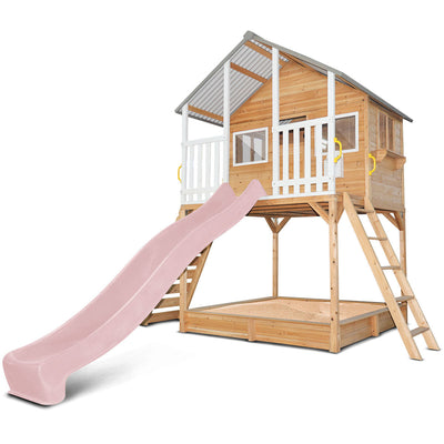 Lifespan Kids Winchester Cubby House (Elevated 1.2m) with 2.2m Slide (Pastel Pink)