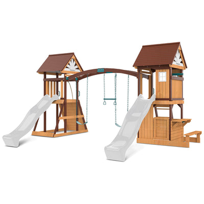 Lifespan Kids Armadale Swing Set & Play Centre with Two 2.2m Slide (White)