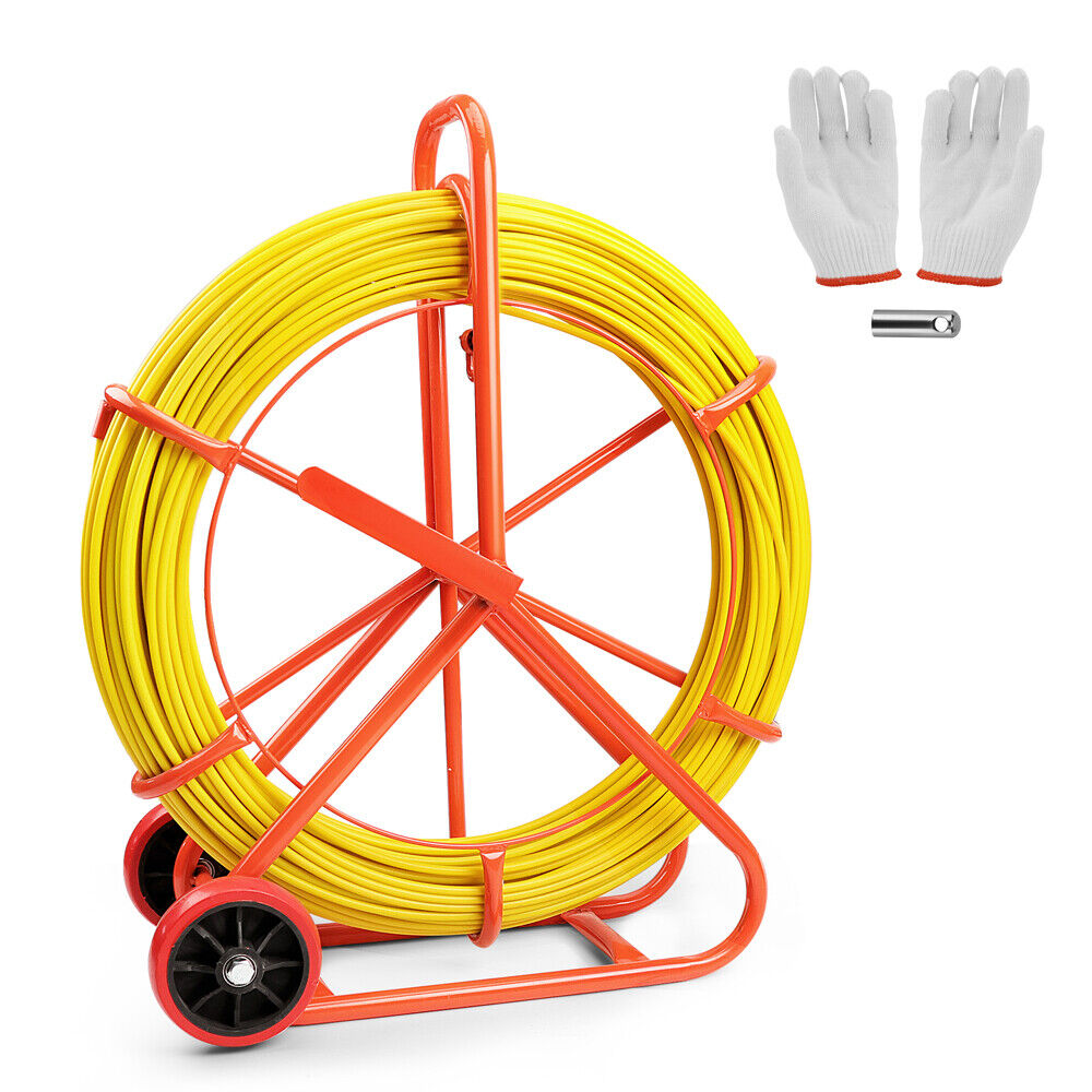 150M×8MM Fish Tape Puller Fiberglass Wire Cable Running Duct Rodder Heavy Duty Does not Apply