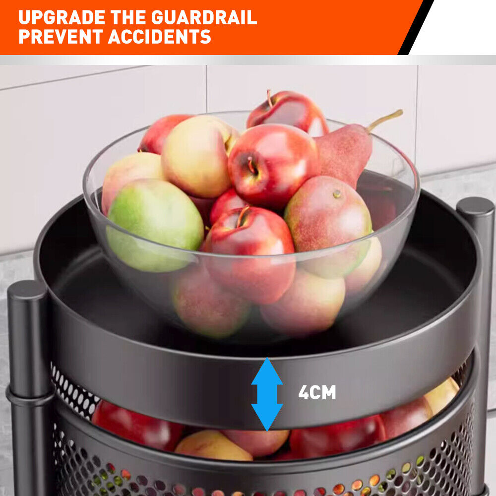 5 Tiers Kitchen Trolley Cart Wheels Round Vegetable Storage Holder Fruit Holder Does Not Apply
