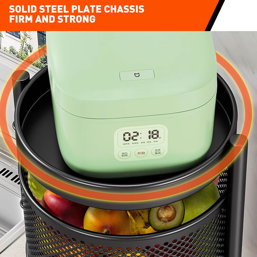 5 Tiers Kitchen Trolley Cart Wheels Round Vegetable Storage Holder Fruit Holder Does Not Apply
