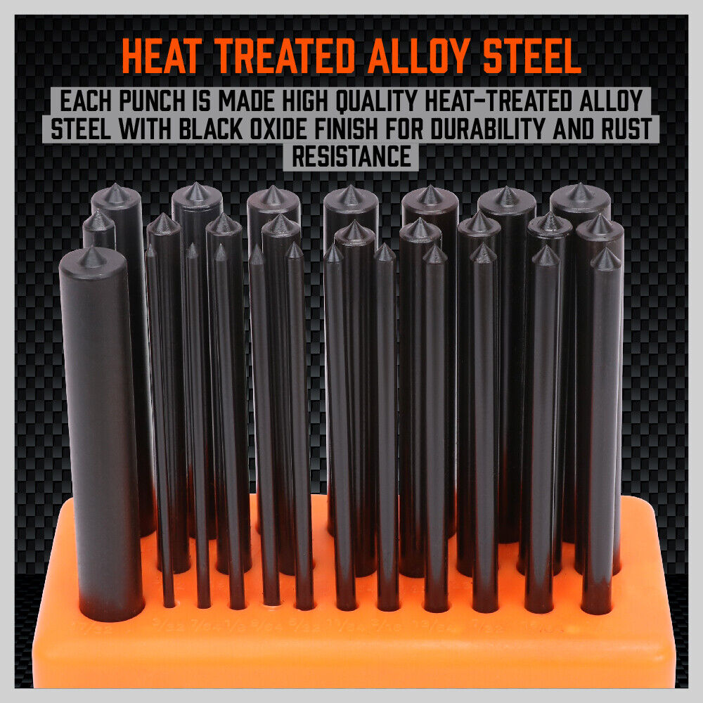 28x Center Transfer Punches Set Machinists Tool Punch Stand Heat Treated Steel Does Not Apply