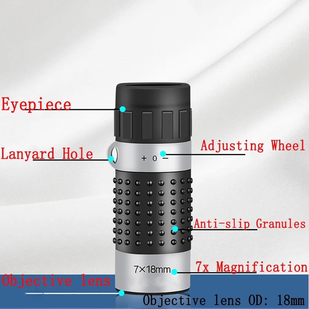 Compact 7X18 Monocular Telescope For Hunting Golf Hiking And Bird Watching - Rangefinders Does Not Apply