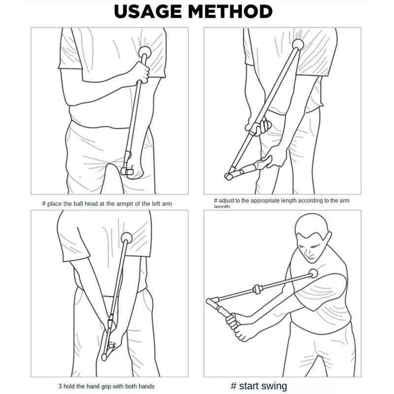 Adjustable Golf Swing Trainer for Beginners - Foldable & Corrective - Black Does Not Apply