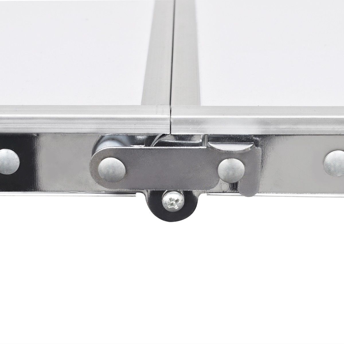 Aluminium Folding Portable Garden Camping Picnic BBQ Table Height Adjustable 120 x 60 cm - white Does Not Apply