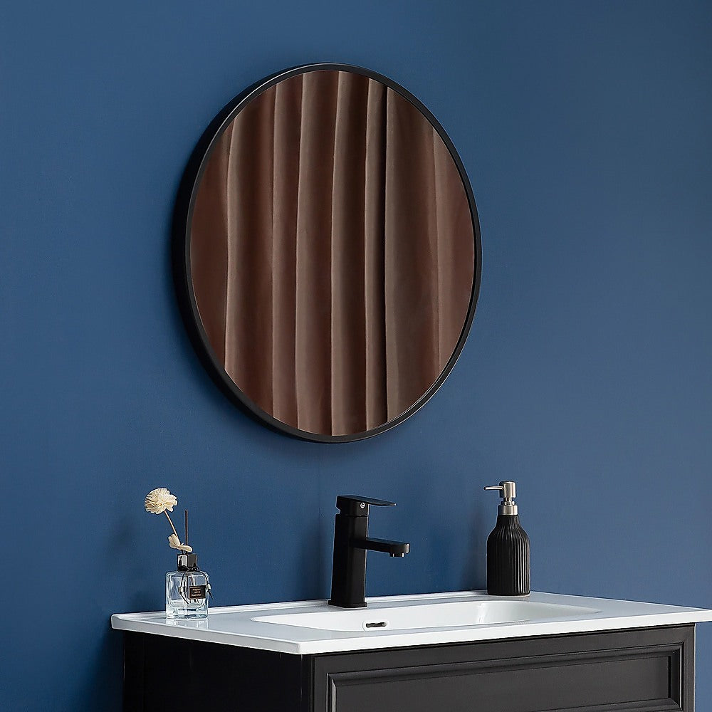 80cm Round Wall Mirror Bathroom Makeup Mirror by Della Francesca Della Francesca